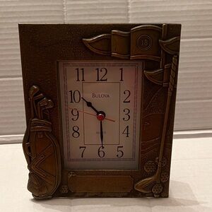 Bulova Bronze Golf Motif Wall Clock